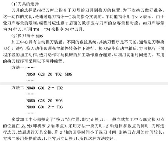 加工中心換刀指令 加工中心換刀指令